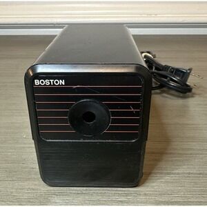 Boston Electric Pencil Sharpener Model 18 Black Vintage Made In USA Tested Works